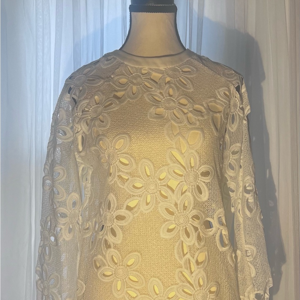 Anne Fontaine Floral Lace Long Sleeve Top